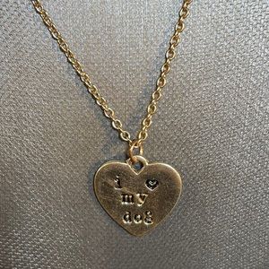I love My Dog Gold Tone Pendant Animal Lover Simplistic Minimalistic Necklace
